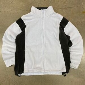 Women's Columbia White and black reversible fleece‎ jacket with drawstrings